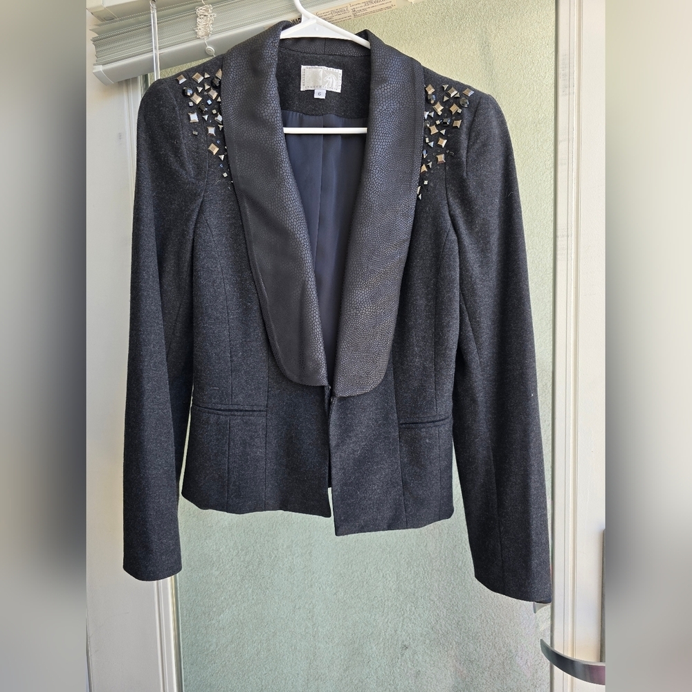 Alberto Makali Vintage Black Blazer with Studded Lapel